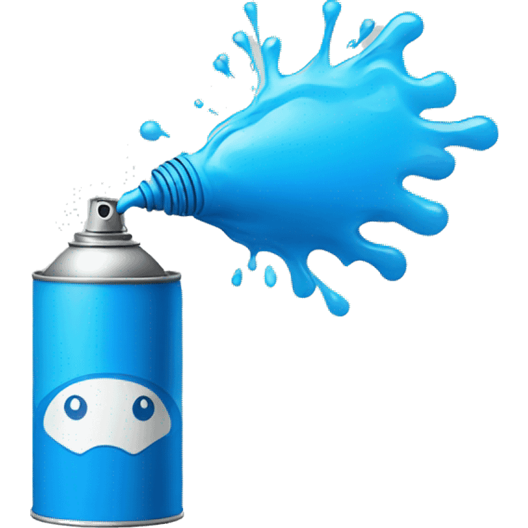 spray can spraying blue emoji