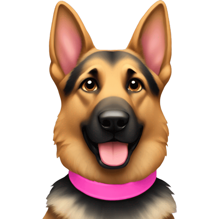 german shepherd with a pink collar  emoji