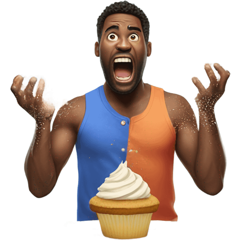 florida man destroying cupcakes with his hands emoji