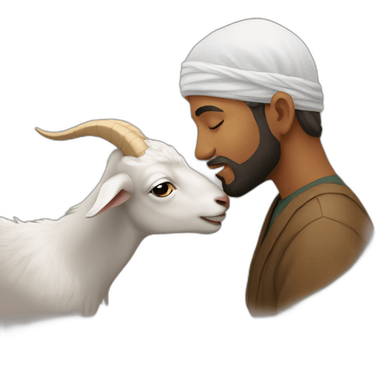 muslim kising a goat emoji