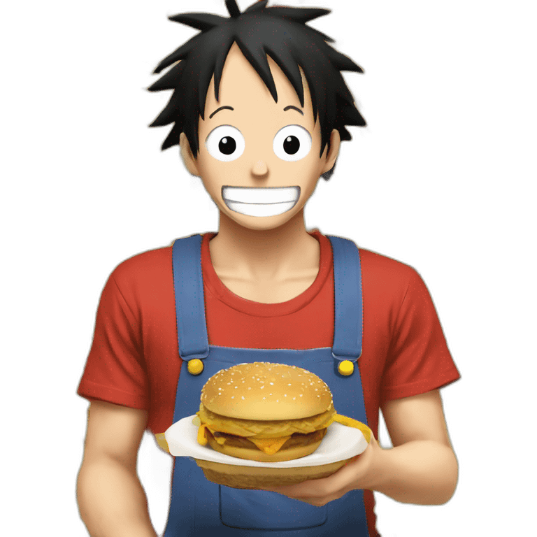 Luffy qui mange un McDo emoji