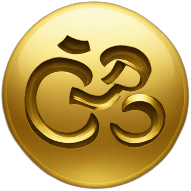 Om symbol in a rich gold color, with a slight vibration emoji