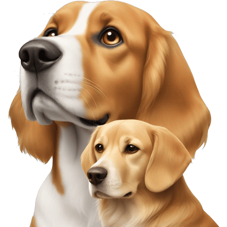 A Beagle and a golden retriever  emoji