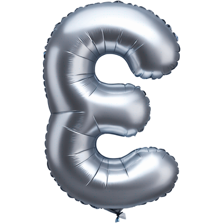 Silver balloon in shape of number 5 emoji