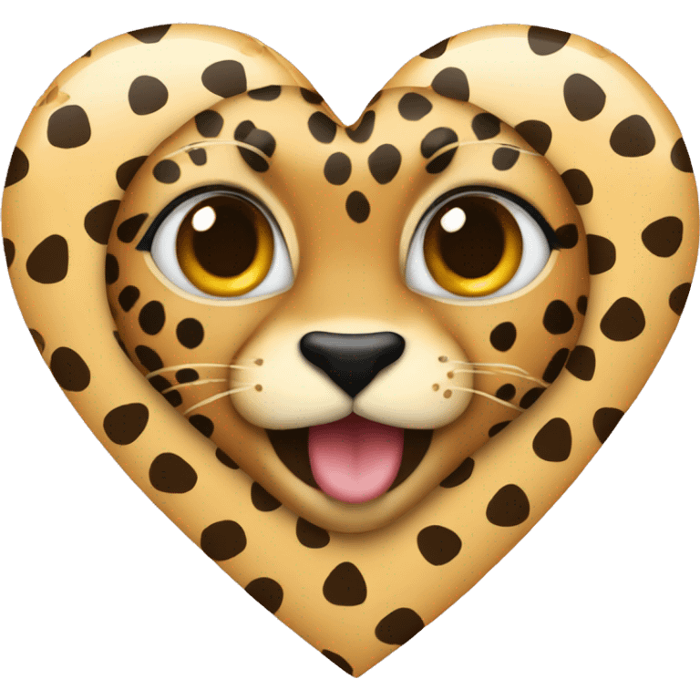 Heart with cheetah print emoji