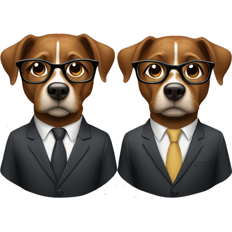 Two doxins in suits with glasses emoji