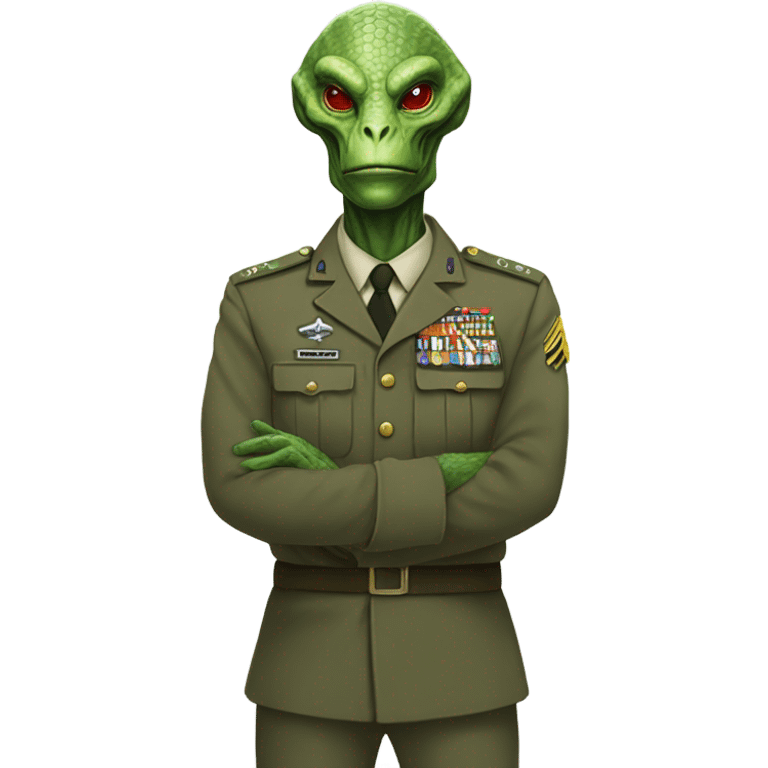 Reptilian Alien man general usa space force, full body,  emoji