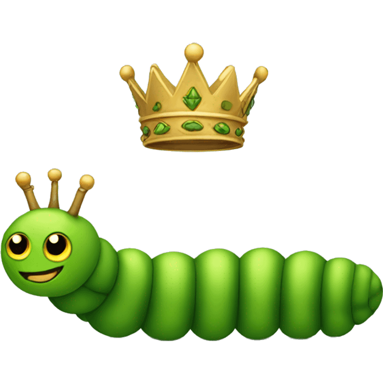 Caterpillar emoji with a crown emoji  emoji