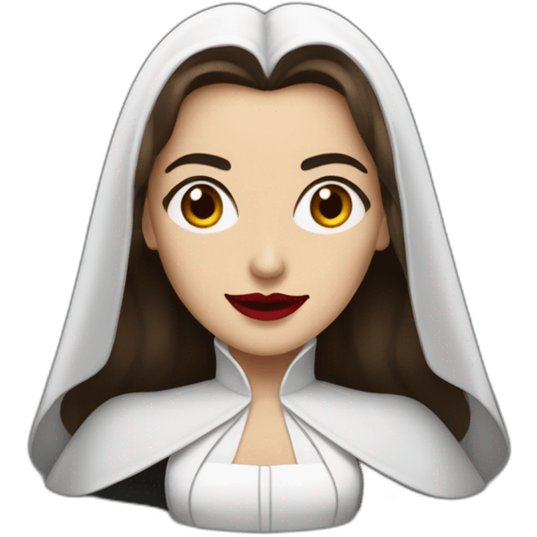 femme blanche brune déguisée en dracula emoji