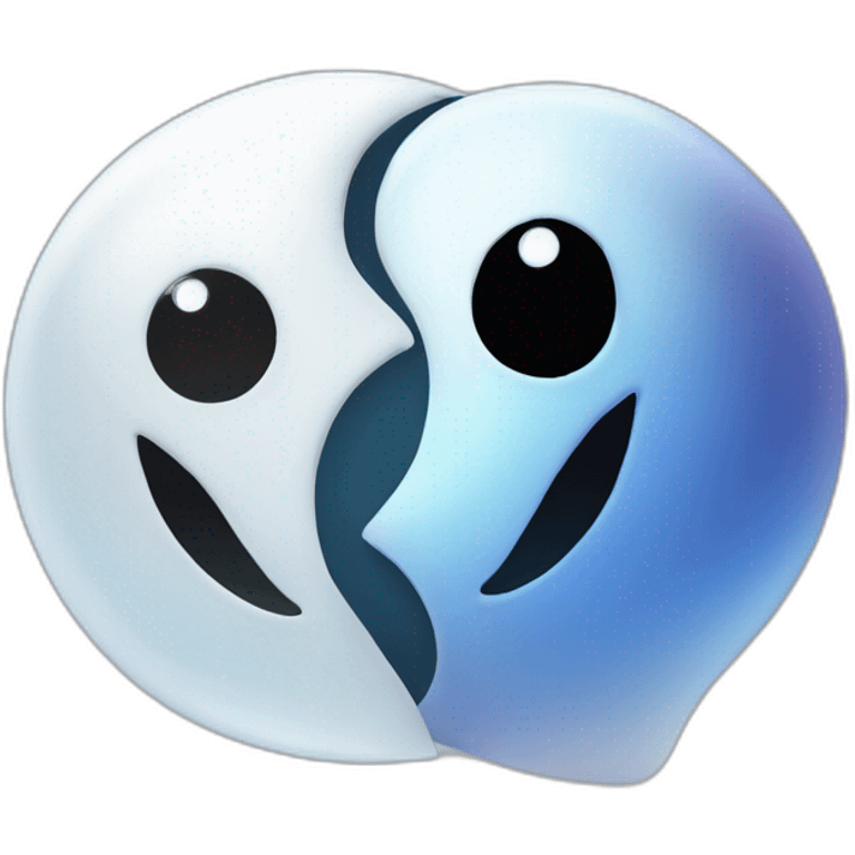 a female ghost and a male ghost flying as a Ying yang emoji