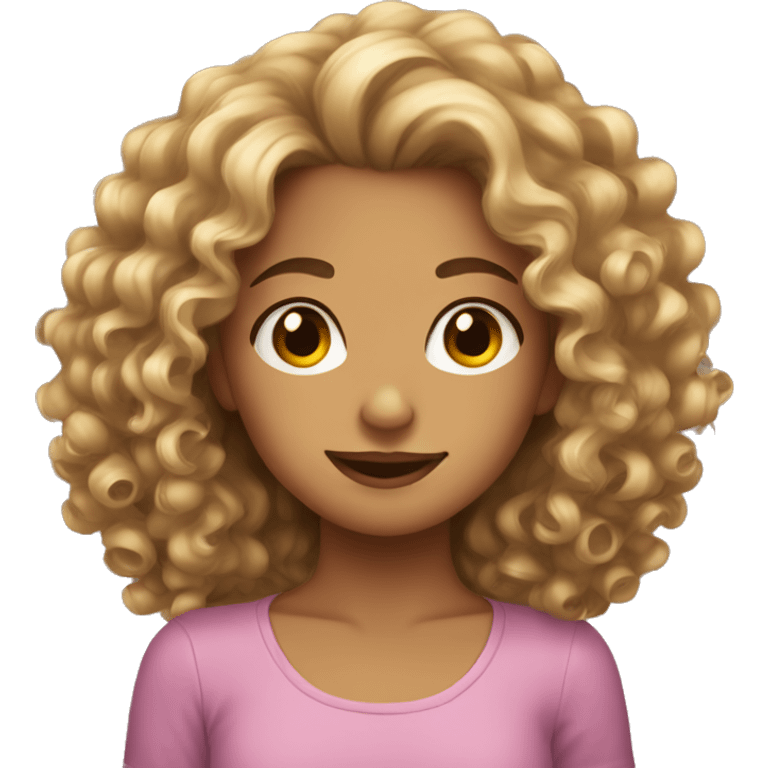 Pretty girl has a curly hair  emoji