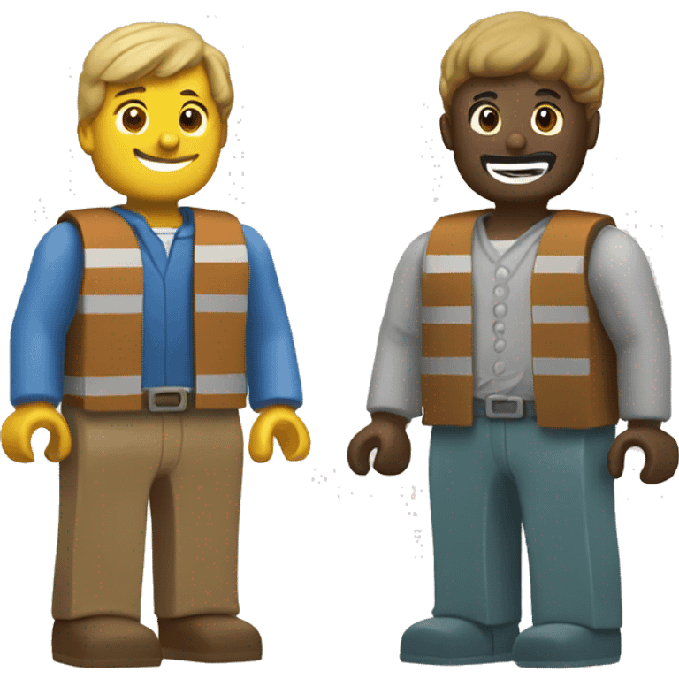 Two men playing legos  emoji