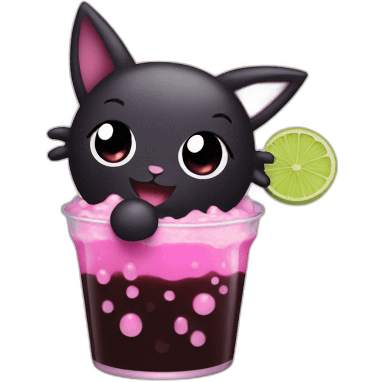 kuromi drinking boba emoji