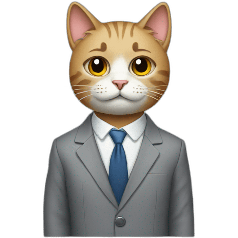 unhappy cat with suit emoji