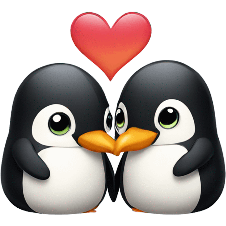 Penguins in love  emoji