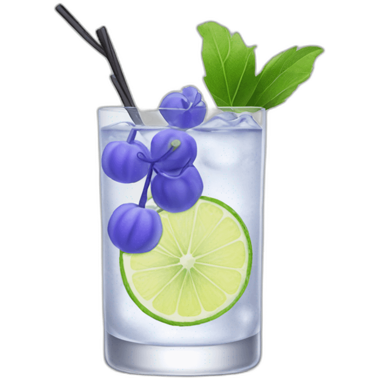 gin tonic with clitoria emoji