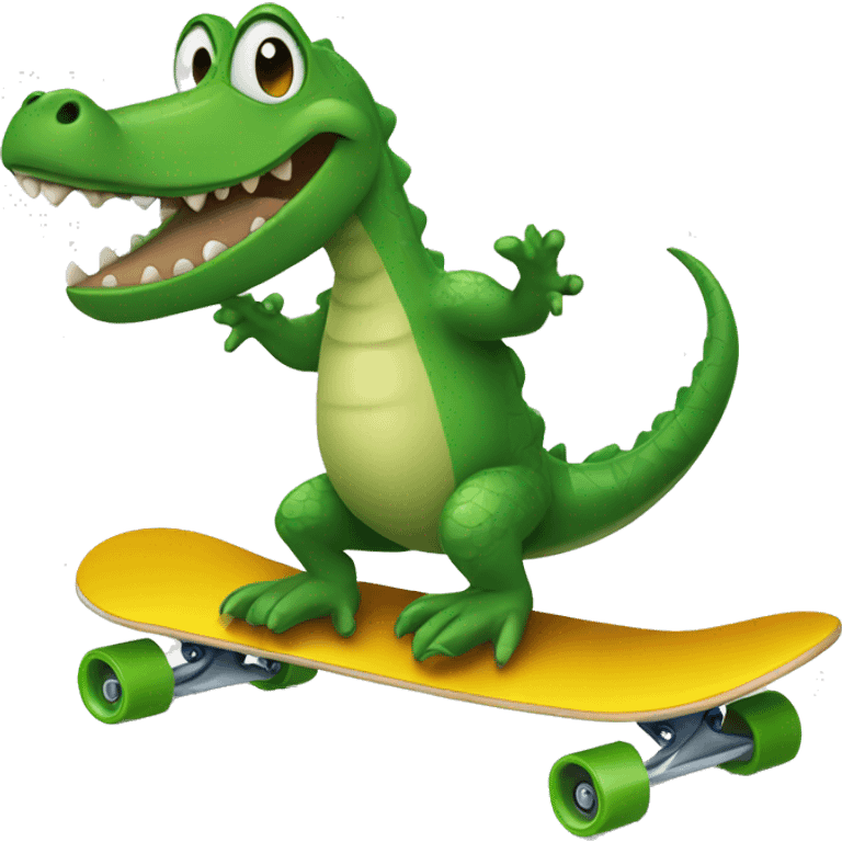 Alligator on a skateboard emoji