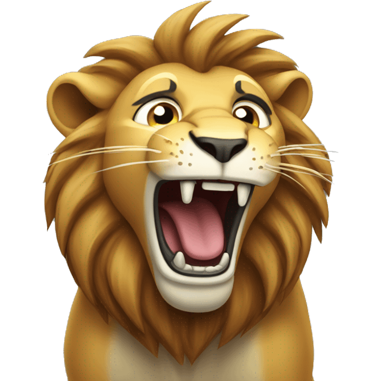 lion roaring and scratching emoji