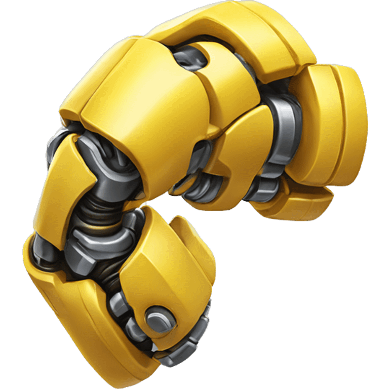 Yellow mechanical cyborg bicep that’s flexing emoji