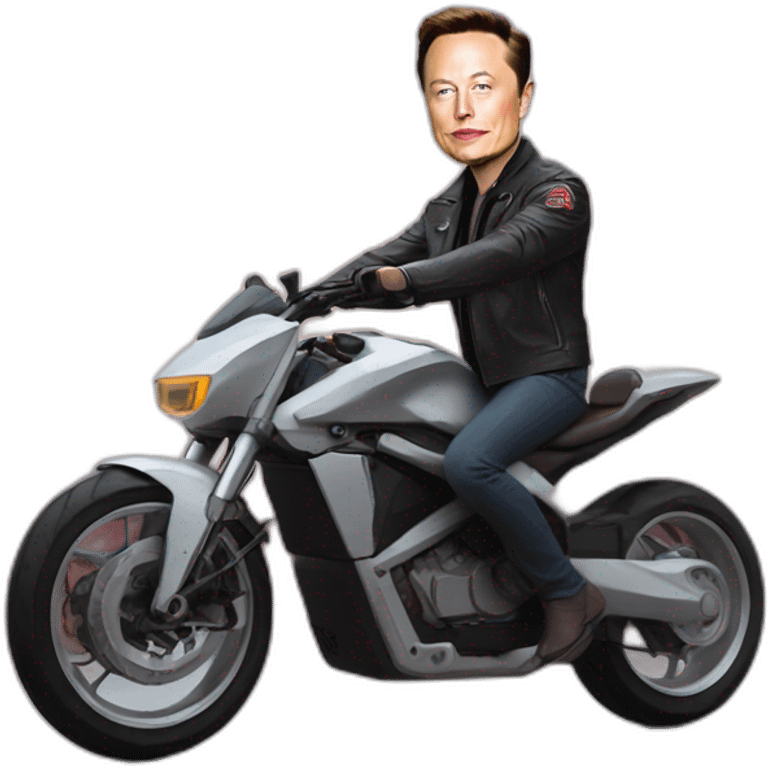 Elon musk sur une moto emoji