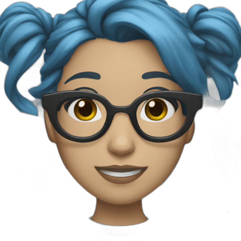 Bluehair- blackglasses- girl emoji