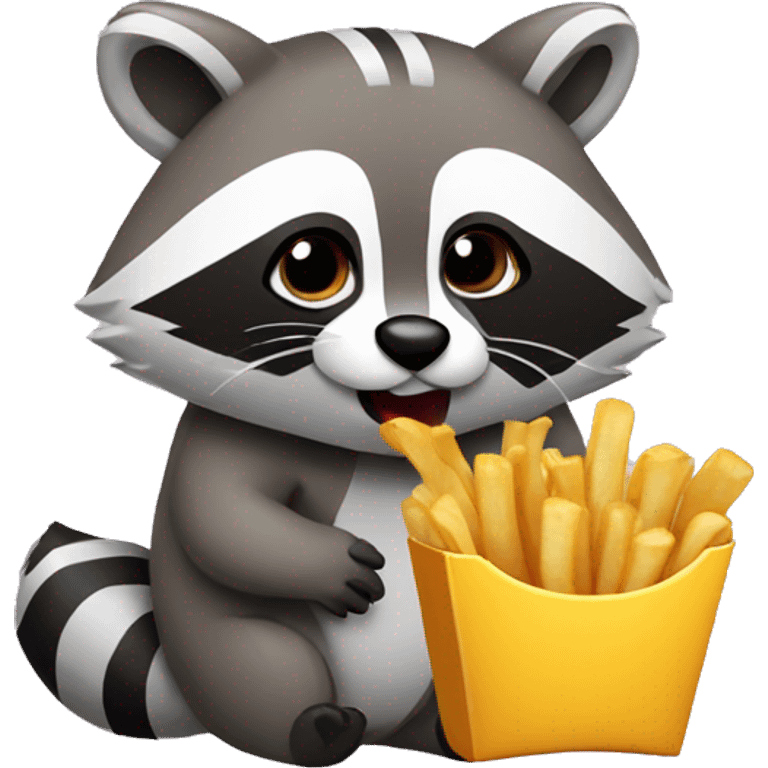 raccoon eating french fries emoji