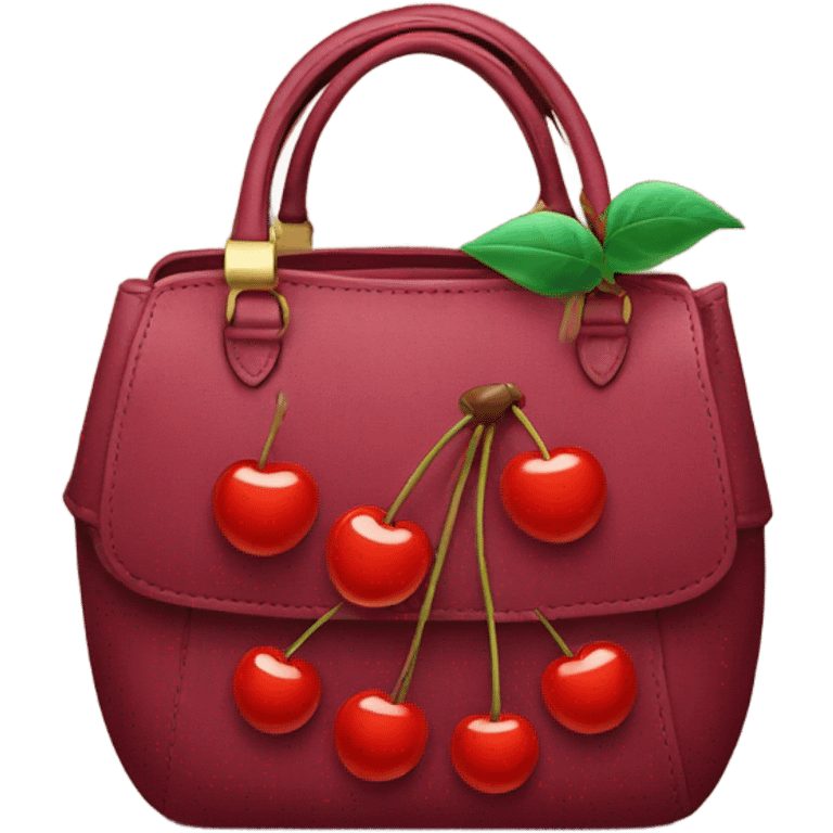 Purse with cherry on it emoji