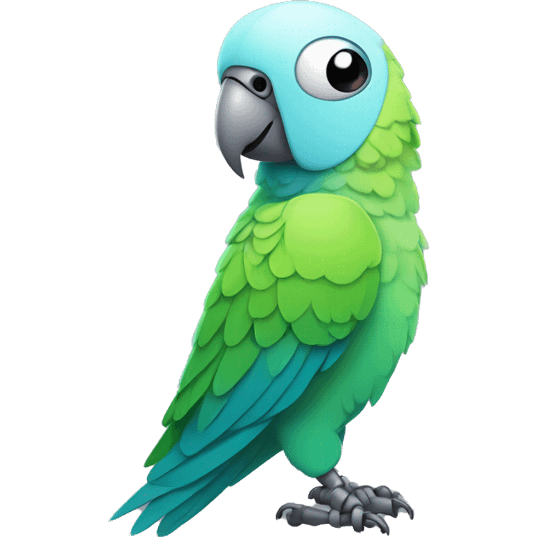 robot parakeet emoji