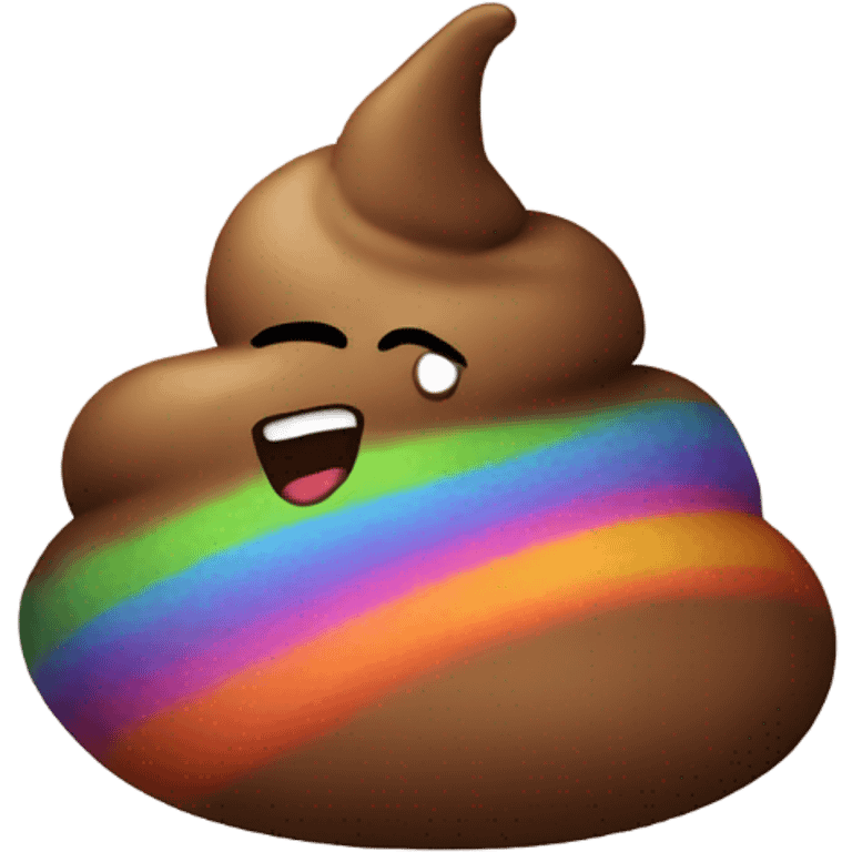 Rainbow poop emoji