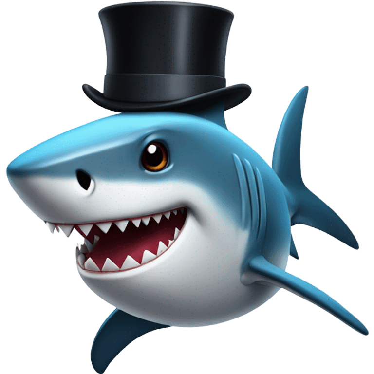 Shark with a top hat emoji