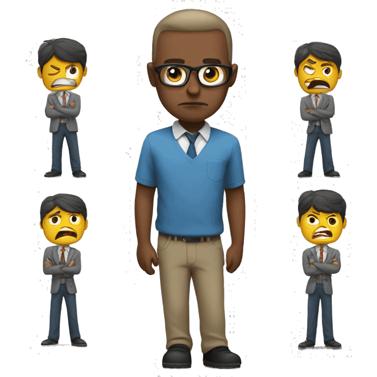 Teacher, angry and schoolboy emoji