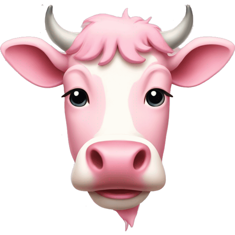 Pastel pink cow emoji