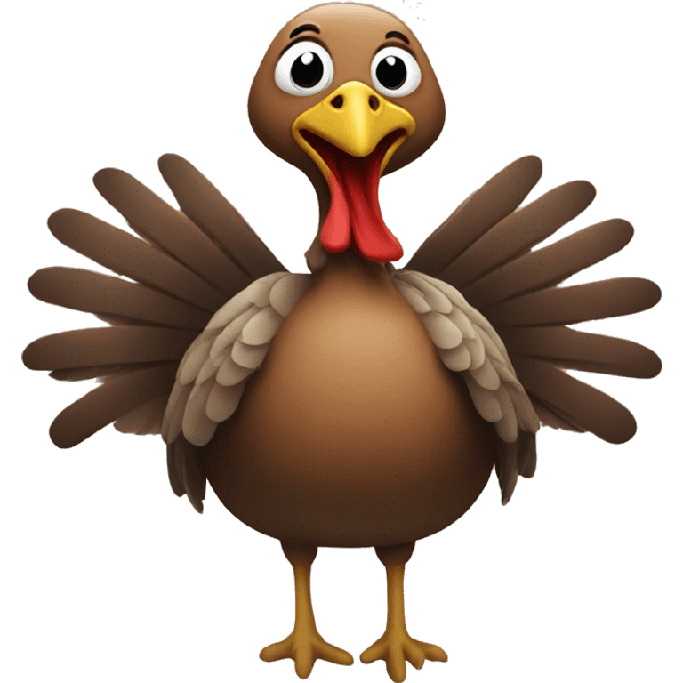 Turkey with shock/scared face and wings on face emoji