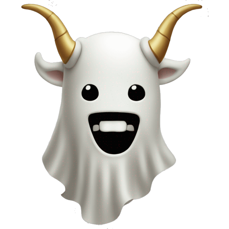 Ghost with bull ring and horns, happy, bullish emoji