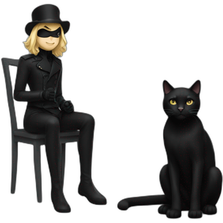 Chat noir et balnc emoji