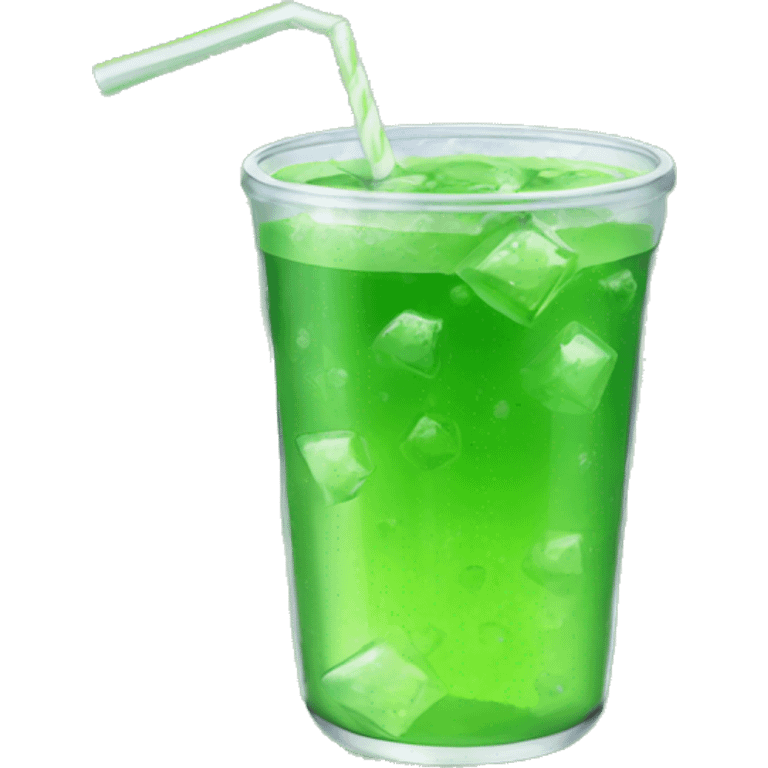 Green drink with straw and ice  emoji