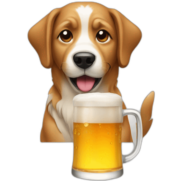 Dog with a beer emoji