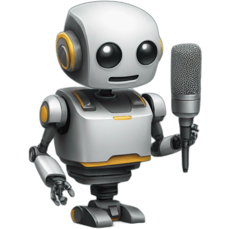 robot with a microphone emoji