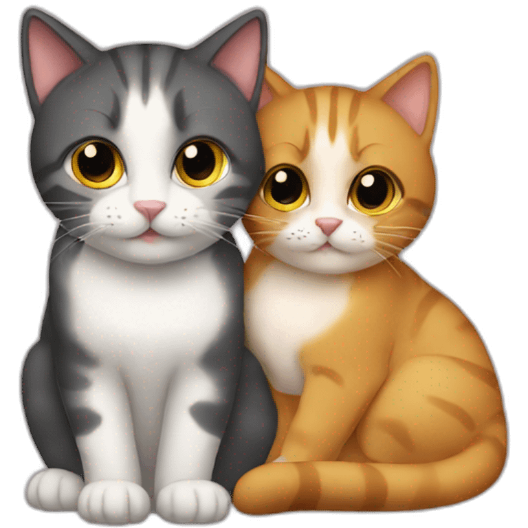 2 cat cuddling emoji