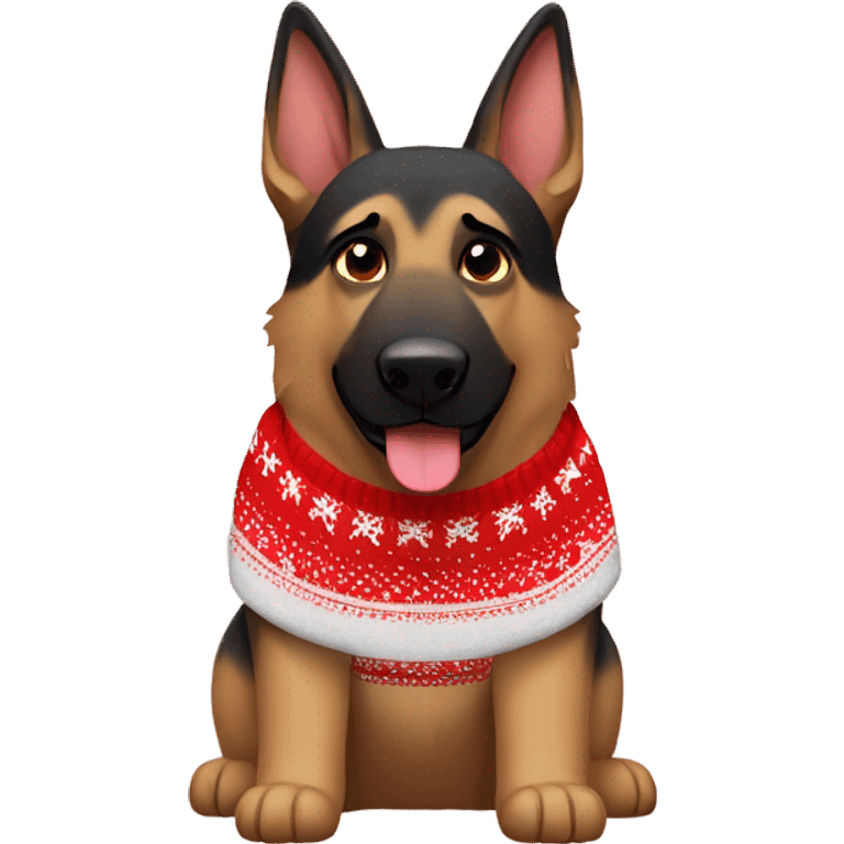 German shepherd with Christmas sweater  emoji