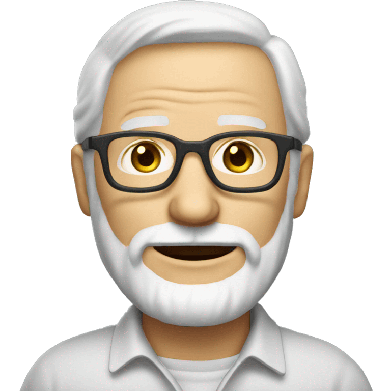 62 years blond old man with a very light beard with lunettes 3/4 view emoji