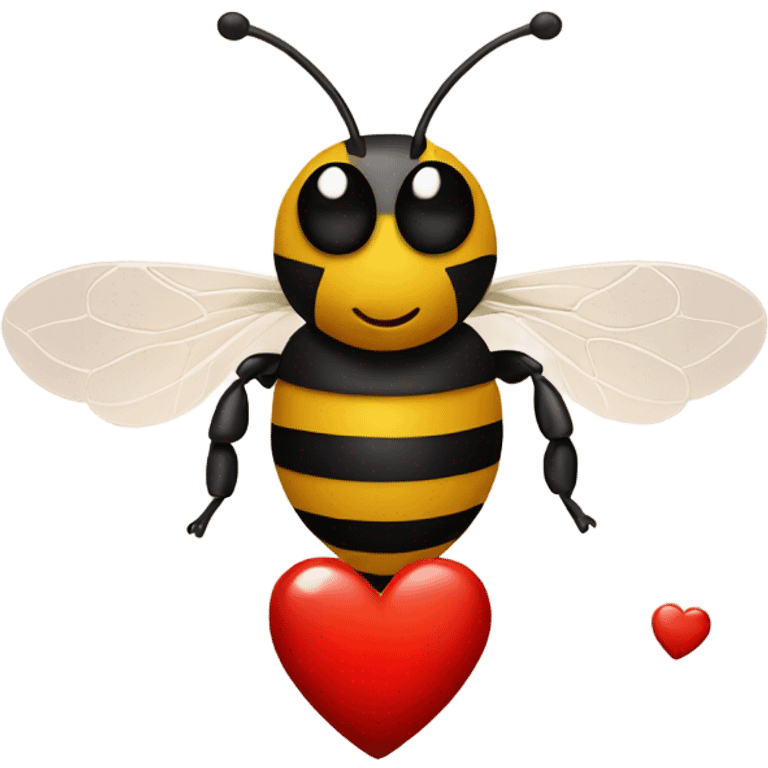 Bee with a red heart emoji