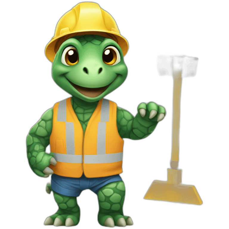 Turtle doing construction work emoji