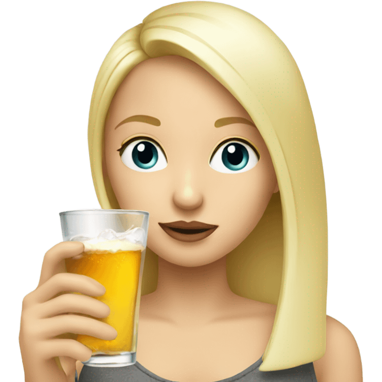 Blonde girl drinking vodka emoji