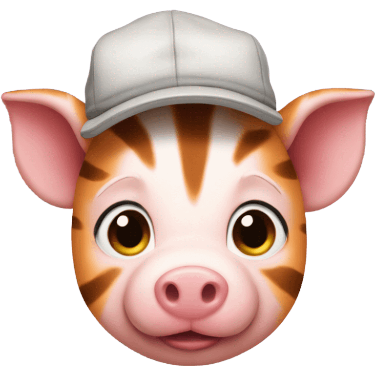 A piglet with a tiger cap emoji