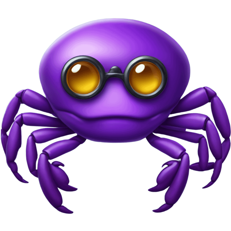 Purple crab wearing a monocle emoji