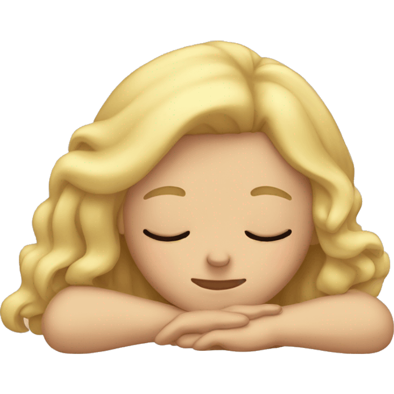 blonde girl sleeping hard emoji