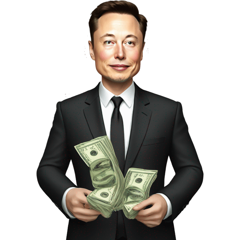 Elon musk with money  emoji