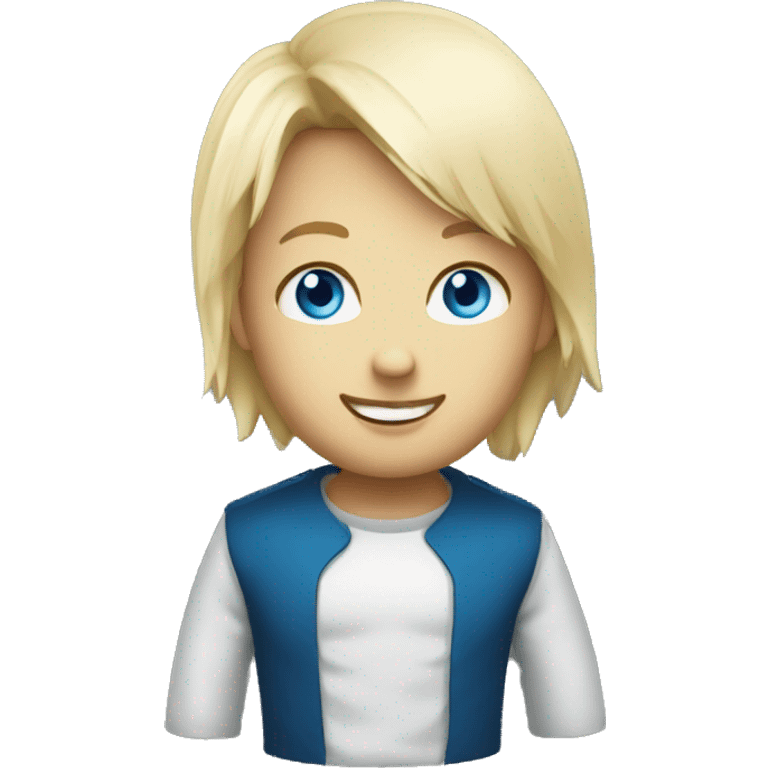 blong with blue eyes working at profitero emoji