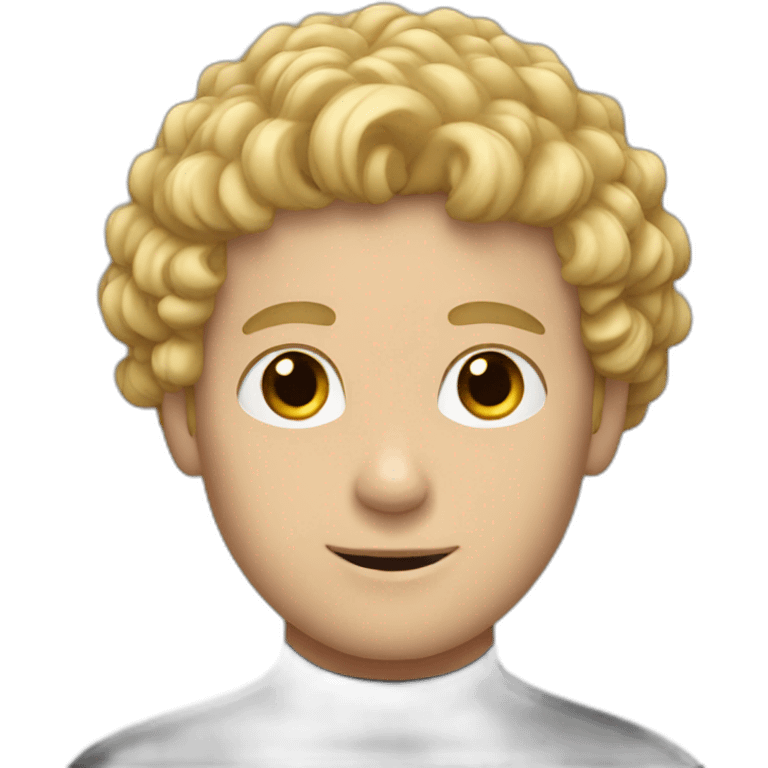 White man with blonde curly hair, black cat emoji